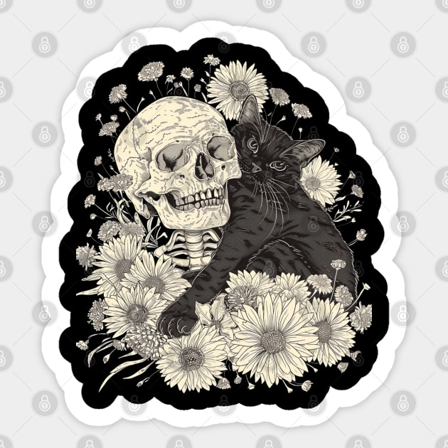 Cat Skull Symbolism Sticker by BilodeauBlue